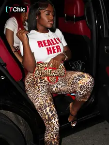 CYNE Women's Sexy Leopard Print Bodycon Leggings Capri Pants Party Club Night Out Holiday Daily Casual Slim Fit High Waist Trunks Shorts Trousers Bottoms Y2K Going Out