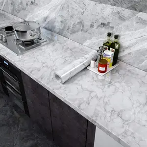 Marble Pattern Self Adhesive Wallpaper, Waterproof Oil Proof Wall Sticker, Removable Wall Decal for Home Kitchen Living Room Decor, Marble Backsplash Wallpaper, Kitchen Counter