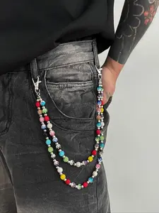 Stylish Multi-Layer Rhinestone Chain Waist Chain for Men, Unique Body Chain Accessory, Ideal for Pant Decoration, Adjustable Waist Chain