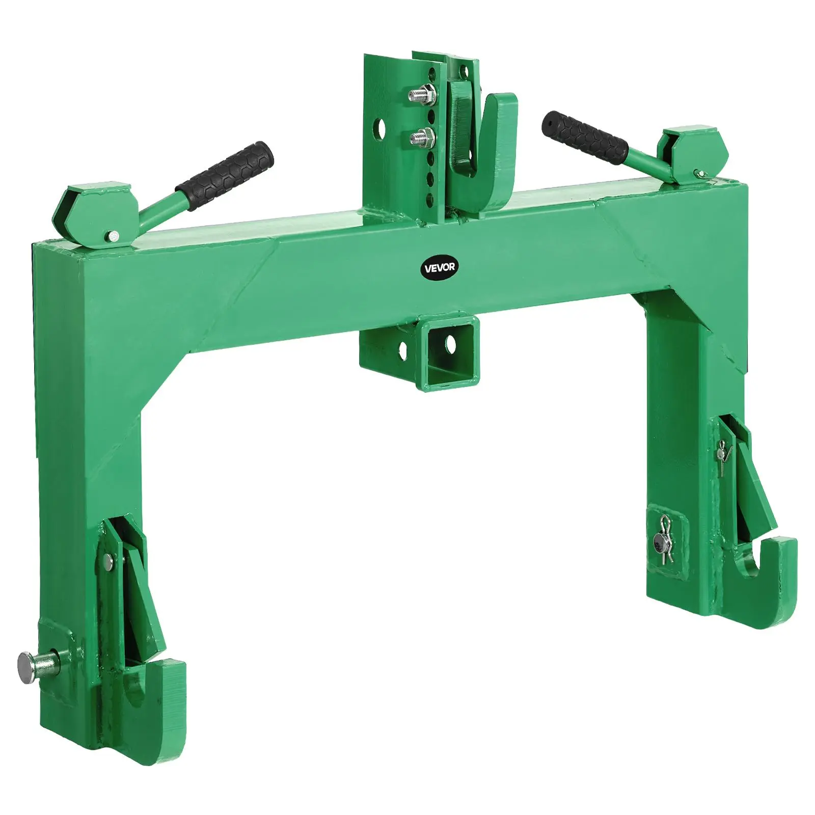 【SummerFinds】VEVOR 3-Point Quick Hitch with 2 in Receiver, 3000 Lbs Lift Capacity, 3-Pt Hitch with 5 Level Adjustable Bolt, Adaptation to Category 1 & 2 Tractor, Heavy Duty 3 Point Attachments, Green