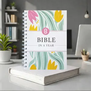 Women's 52-Week Spiral Bible Study Journal - Daily Devotional Planner, Christian Religious Gift Notebook with Floral Cover