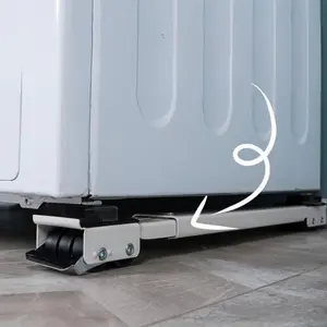 1 pair of adjustable heavy-duty metal equipment casters, suitable for washing machines, dryers, and furniture, expandable mobile furniture casters, maximum load capacity of 200 kg/441 pounds, household pulley tool set, household utility tools