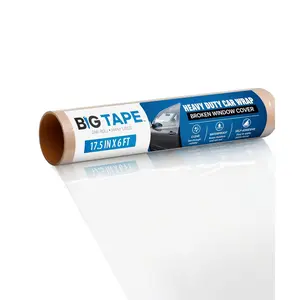 Big Tape Car Wrap – Regular 6ft x 17.5-inch Clear Tape Wrap for Car – Tacky Waterproof Film for Broken Car Window