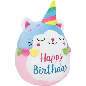 Cute Unicorn Cat Plush Toy Soft Stuffed Animal Plushie Pillow Doll Birthday Gifts for Kids Room Decor