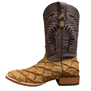 Monarch Honey Rustic(Piraruku)Print Boots-Square Toe