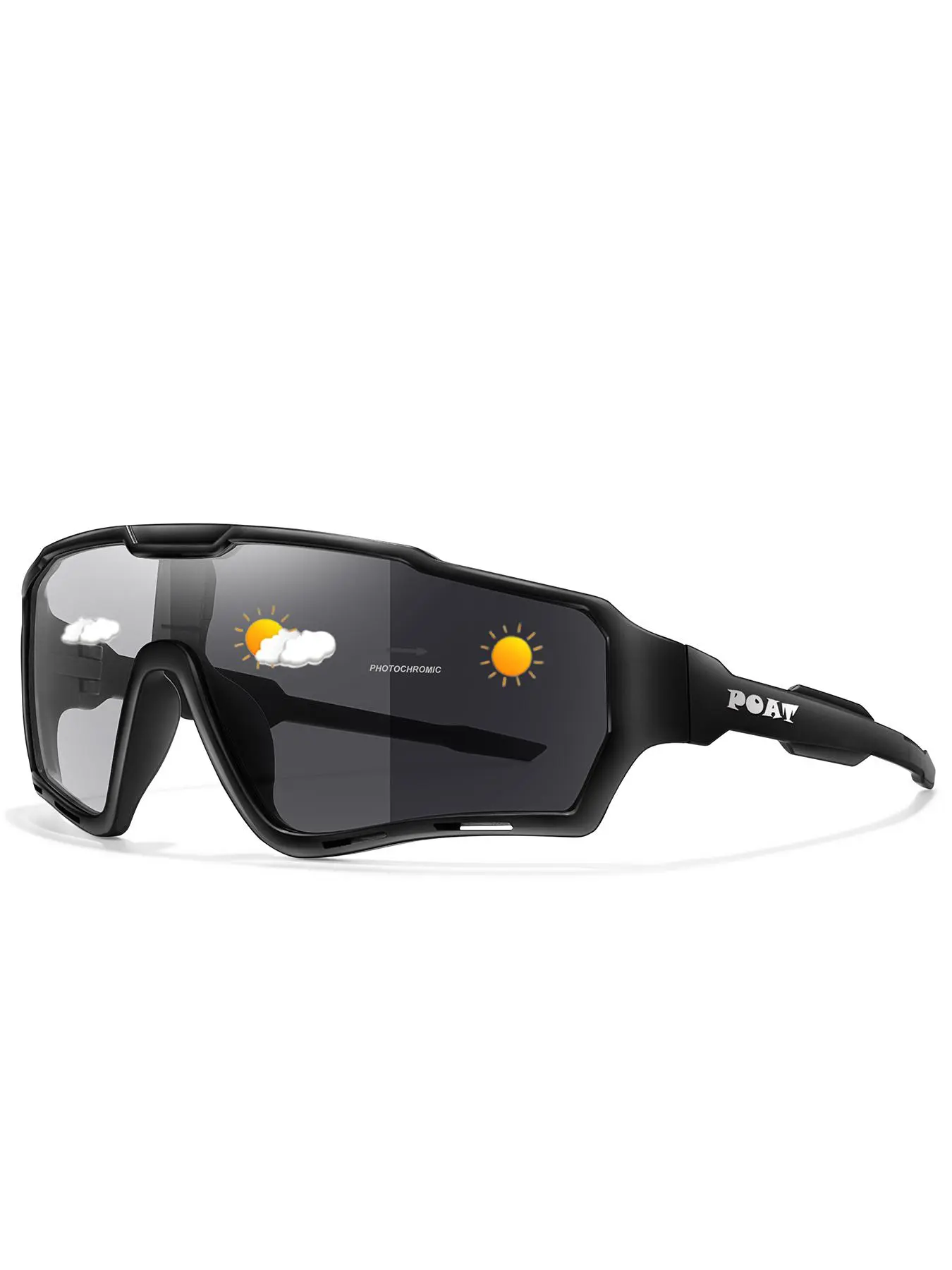 Unisex Photochromic Fashion Sports Sunglasses, Outdoor Sports Shades, Windproof Goggles, Designed for Outdoor Sports, Cycling, Hiking, Baseball, Running