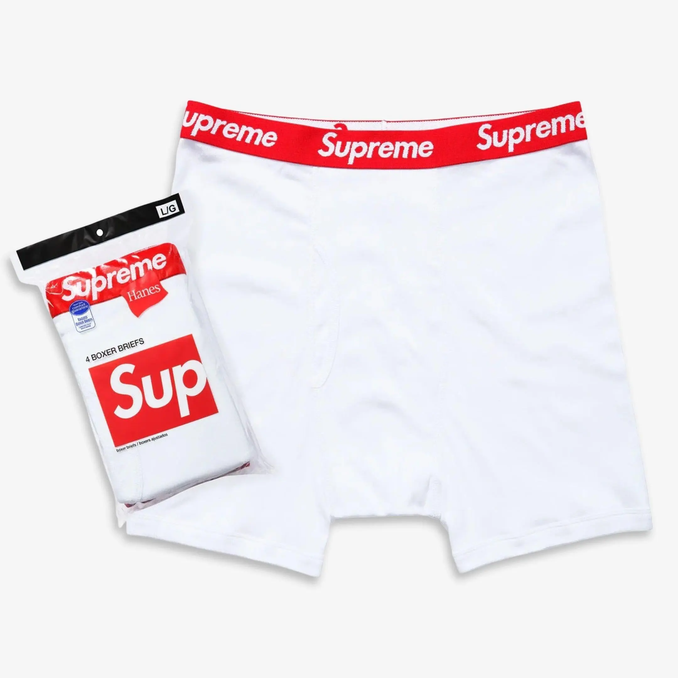 Supreme x Hanes Boxer Briefs (Full Pack) White Supreme x Hanes Boxer Briefs (Full Pack) White