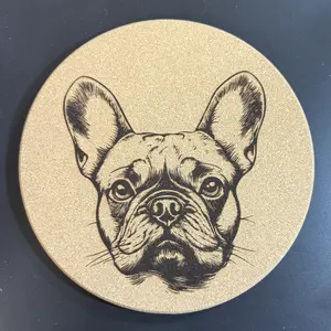 French Bulldog 8" Cork Trivet Hotpad - Adorable Design for Kitchen Protection & Personality - Perfect for Cooking Hosting or Gifting - Tableware Coasters Trivets