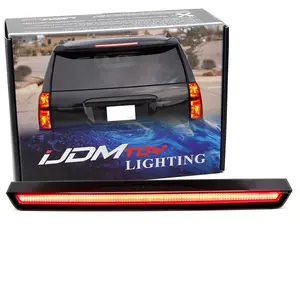 iJDMTOY Black-Out Smoked Len Full LED Strip High Mount Third Brake Light Assembly For Chevrolet 2015-2020 Suburban/Tahoe, GMC Yukon/Yukon XL, Cadillac Escalade