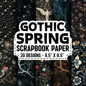 Gothic Spring Scrapbook Paper: 20 Of Gothic Spring Pattern 8.5" x 8.5" for Scrapbooking, Mixed Media, Origami, Wrapping Paper, Junk