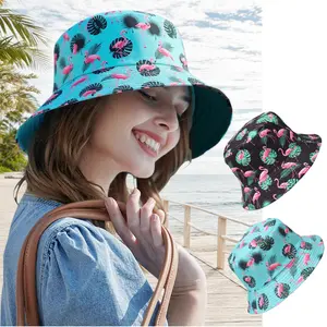 2 Pcs Unisex Bucket Hat Beach Sun Hat Aesthetic Fishing Hat for Men Women Teens, Reversible Double-Side Caps