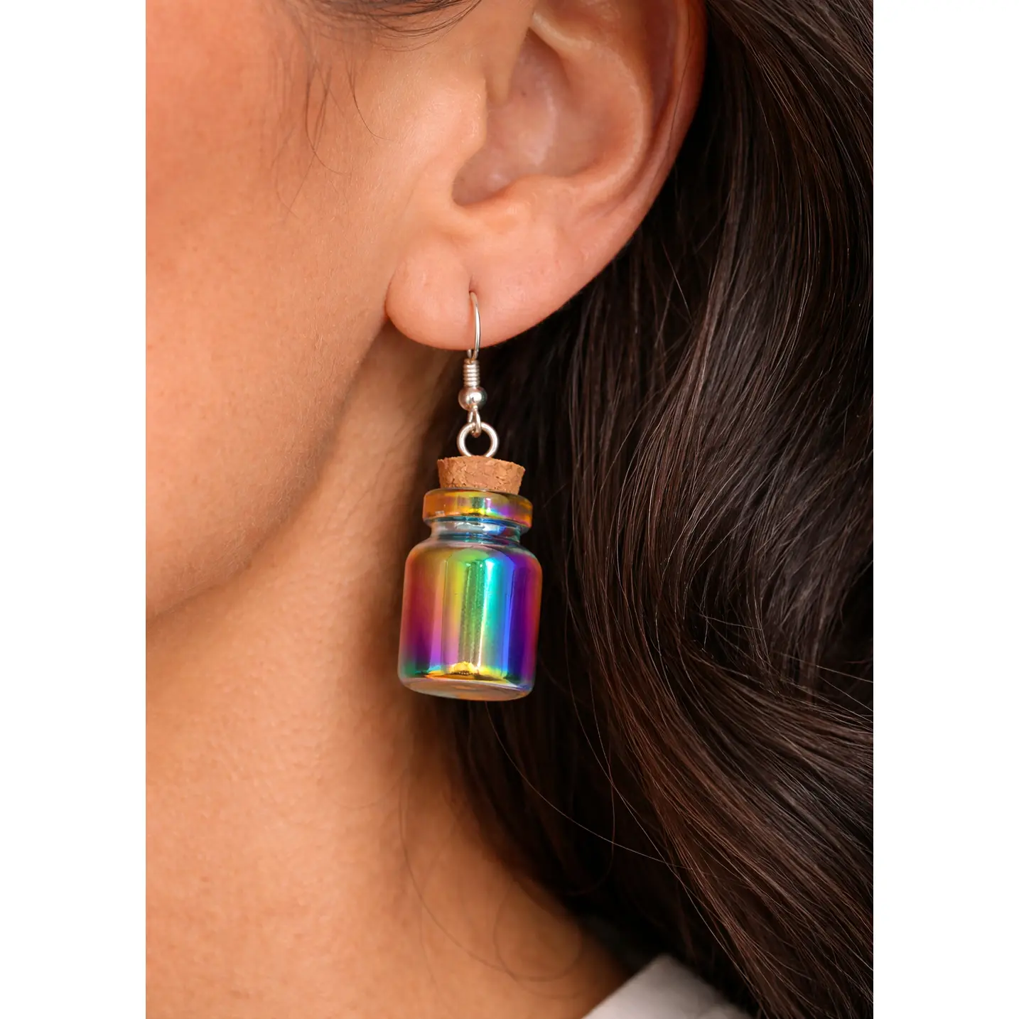 Iridescent Spell Bottle Earrings