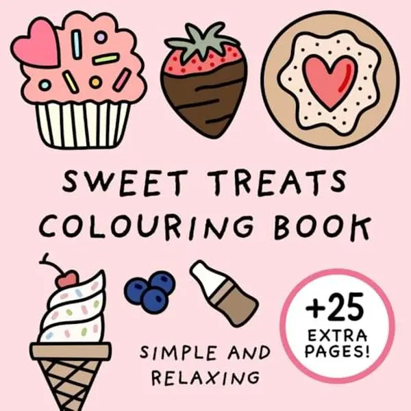 Star-Themed Sweet Treats Coloring Book - Bold, Simple, Relaxing Designs for Women, Practical, Lightweight, One Size, Patriotic Activity Book for Bachelorette Party, 4th of July, Parades