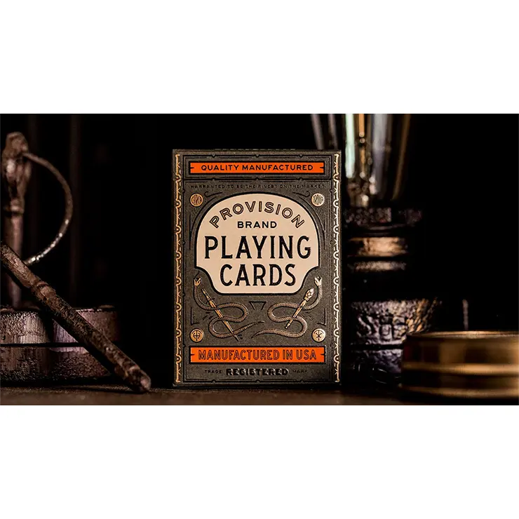Provision Brand Playing Cards - Hand Illustrated in Philadelphia, 100% Made in America, Ivory-Tone Stock, Vintage Look, Gold Foil Inside Box