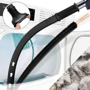 2026 New Black 2-Piece Dryer Vent Cleaner Kit, Compatible with All Vacuums, Dryer Lint Brush and Vacuum Hose Attachment with Stretch Universal Connector, Quickly Removes Lint,dryer cleaning