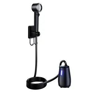 Portable Outdoor Shower System with Self-Priming Function & - Rechargeable Pump, 9000mAh Camping Shower With Intelligent LED Display, Multiple Shower Modes, 3-in-1 Hook Design, Outdoor Camp Pump For Hiking, Pet Cleaning, Car Washing, Beach Use