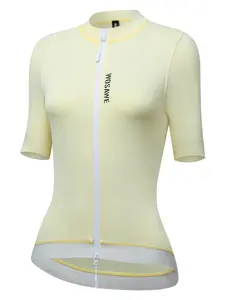 WOSAWE Short Sleeves Cycling Jersey Women Summer Bike Shirt Solid Color Bicycle Top with YKK 2 Way Zipper