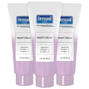 Dermasil Night Cream 3-Pack – Anti-Aging Face Moisturizer with Squalane, Hyaluronic Acid, Vitamin C, and Vitamin E, 2 Oz Ea