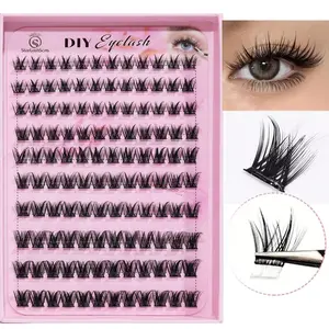 120 clusters of self-adhesive eyelash clusters, naturally slim and soft, no need for glue, cartoon style, glue free eyelash clusters suitable for daily wear, DIY Eyelash Clusters
