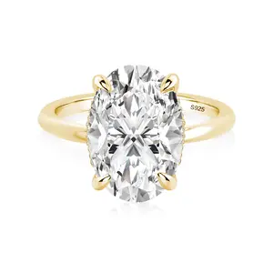 MAXINEJEWELRY 5.5Ct Oval Cut VVS1 Synthetic Moissanite Engagement Ring - Women's Wedding & Engagement Rings for Proposal, Daily Wear