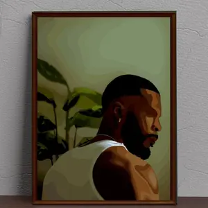 Unframed, Room Decor, Black Man Art Print: Abstract Urban Wall Decor