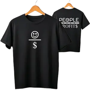 People Over Profits T Shirt - Front Chest Logo/Rear Back Text