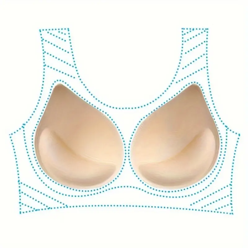 Thick Sponge Bra Pads, Bra Inserts, Bra Padding Inserts, Soft Reusable Sports Bras and Bikini Liners, Detachable Push-Up Breast Enhancers, Hand Washable, Bra Accessory