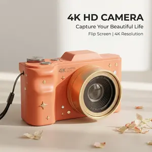 4K Digital Camera for Photography, Y2K Foldable Screen Portable Vlogging Camera with 32GB SD Card, Wrist Strap, Self Timer, Anti-Shake, 16X Digital Zoom, Ideal Gift for Girls, Boys Teenagers, and Beginners, Birthday Christmas Valentine's Day Gift