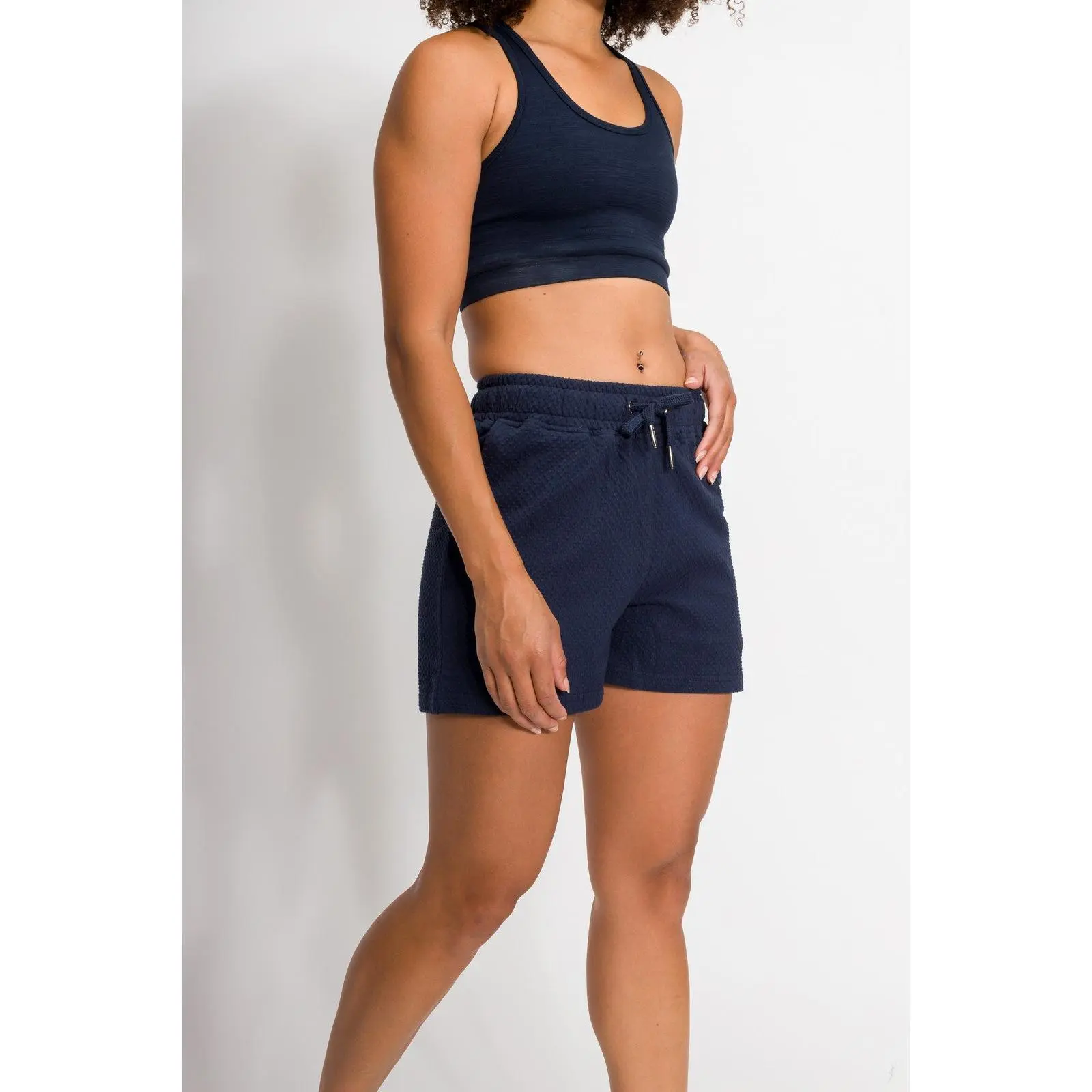 Olivia | Women's Bubble Knit Elastic Waist Band Shorts