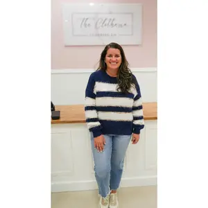 Fuzzy Wuzzy Navy Sweater