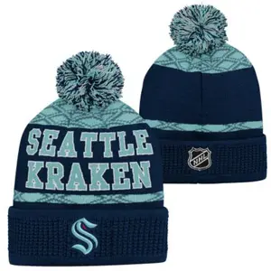 Seattle Kraken Outerstuff Puck Pattern Youth Beanie