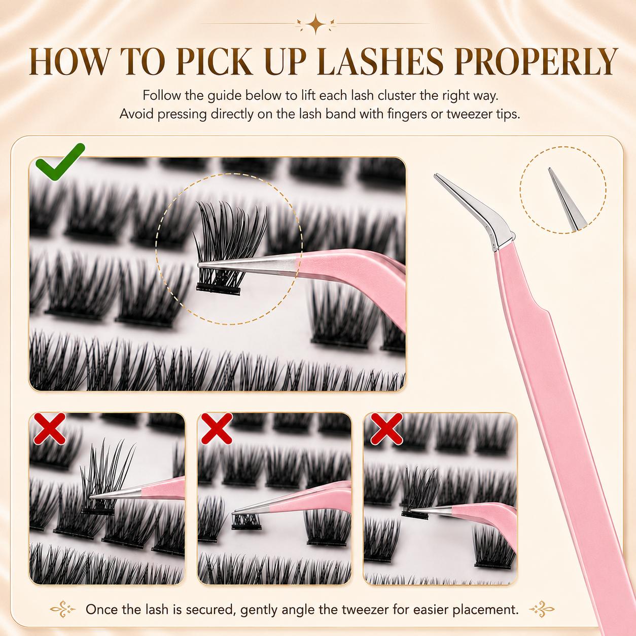 GOROTA Glue-Free DIY Cluster False Eyelash Kit - C Curl, CC Curl Cosmetic Makeup Lash Extensions Sets, Natural Voluminous, Lightweight Soft, Beginner-Friendly Home Use, Cc Curl False Eyelashes & Adhesives
