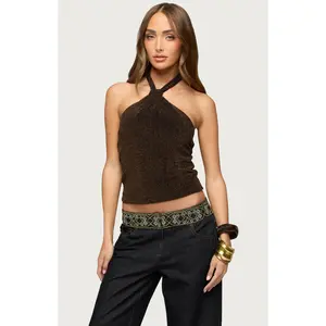 Edikted Women's Katalya Glitter Halter Top