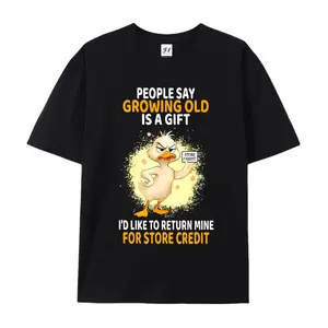Humorous T-Shirt Angry Duck Print Tee, Perfect for Men, Includes Slogan about Aging And Makes a Great Birthday Gift Idea, It'S Ideal for Celebrating 60Th And 70Th Birthdays