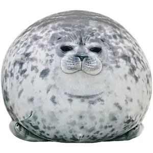 23.7 inch Large Seal Plush Pillow Soft Stuffed Animal Toy Chubby Blob Seal Plushie for Boys Girls Cute Room Decor Ocean Animals Pillow for Bed Sofa Kids Gifts for Birthday Valentine Christmas