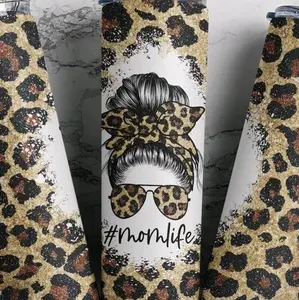 20oz Leopard Print Mom Life Tumbler - Stylish and Durable Drinkware for Everyday Use