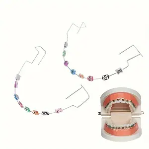 Colorful Temporary Tooth Braces Kit with Metal Bracket Oral Steel durable dental material oral use stainless steel temporary veneer metal dental brace