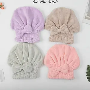 4 Pack Bow Hair Towel Wrap for Women Girls, Microfiber Quick Dry Hair Turban, Soft Absorbent Reusable Hair Wrap for Shower Spa Bath Daily Hair Care,summervibes
