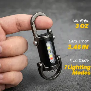 Mini LED Flashlight Strong Light Portable Flashlight, USB-C Rechargeable Keychain Light with  Strobe and SOS Light for Camping, Hiking, Work, Travel, Outdoor fun