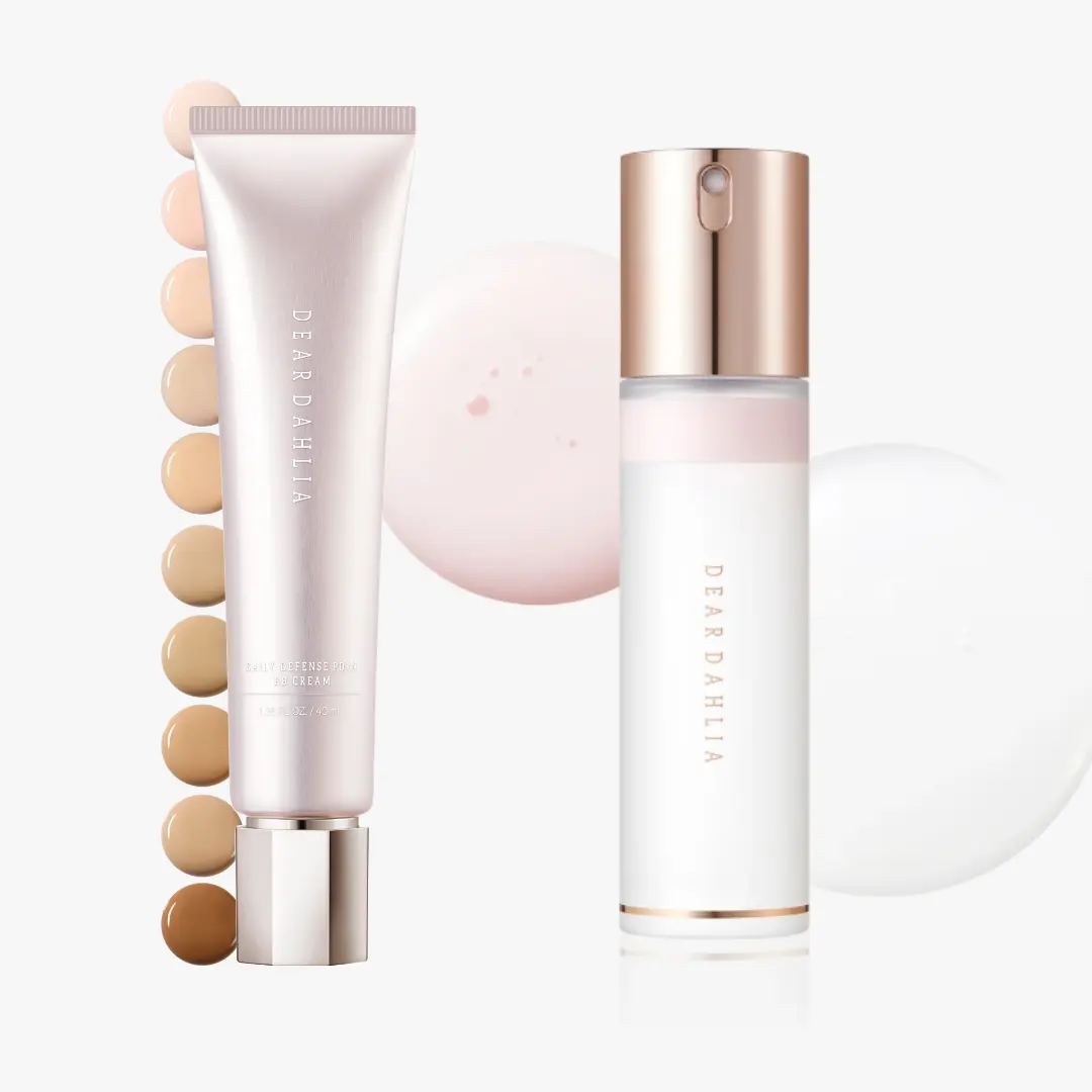 DEARDAHLIA PDRN Daily Defense BB Cream + 100ml Endless Skin Cream Mist Bundle Set, Makeup, Glass Glow Duo, Acne-Prone Friendly, Non-Comedogenic, Moisturizing, All Skin Types, Centella Extract