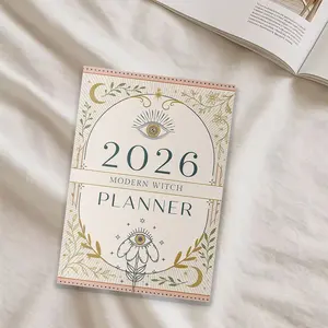 Modern Witch Planner for the Upcoming Year, Intentions and Vision Board Journal with Goal Setting Pages, Grimoire Notebook for Wiccans and Pagans
