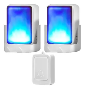 Wireless Emergency Call Button for Elderly No Plug Required 7-Color Flashing One-Click Home Safety Alarm Doorbell