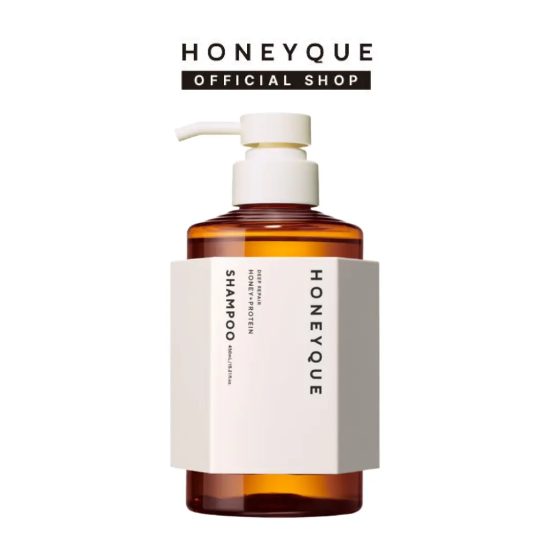 Honeyque Official Shop - Honeyque Deep Repair Moist Shampoo 450ml | Manuka Honey Protein Hair Repair for Dry, Damaged, Frizzy Hair | Smooth, Silky, Hydrating, Salon Quality Haircare