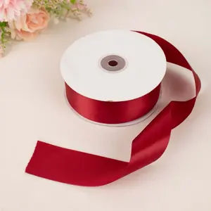 Burgundy Single Face Decorative Satin Ribbon 50 Yards 1.5"