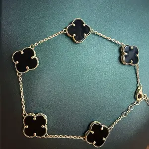 10k Black Flowers Bracelet