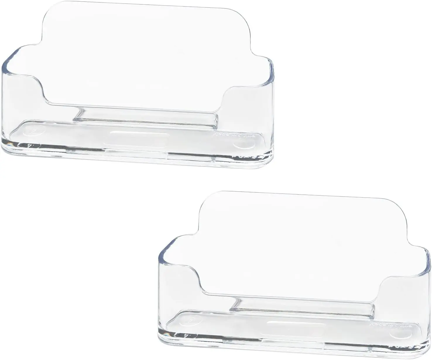2 PCS Acrylic Business Card Holder for Desk Clear Plastic Display Stand Fits 30-50 Cards Durable Lightweight Modern Design for Offices & Retail