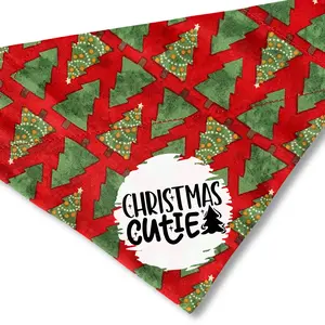 Christmas Dog Bandana - Over the Collar Style - Christmas Tree Dog Bandana