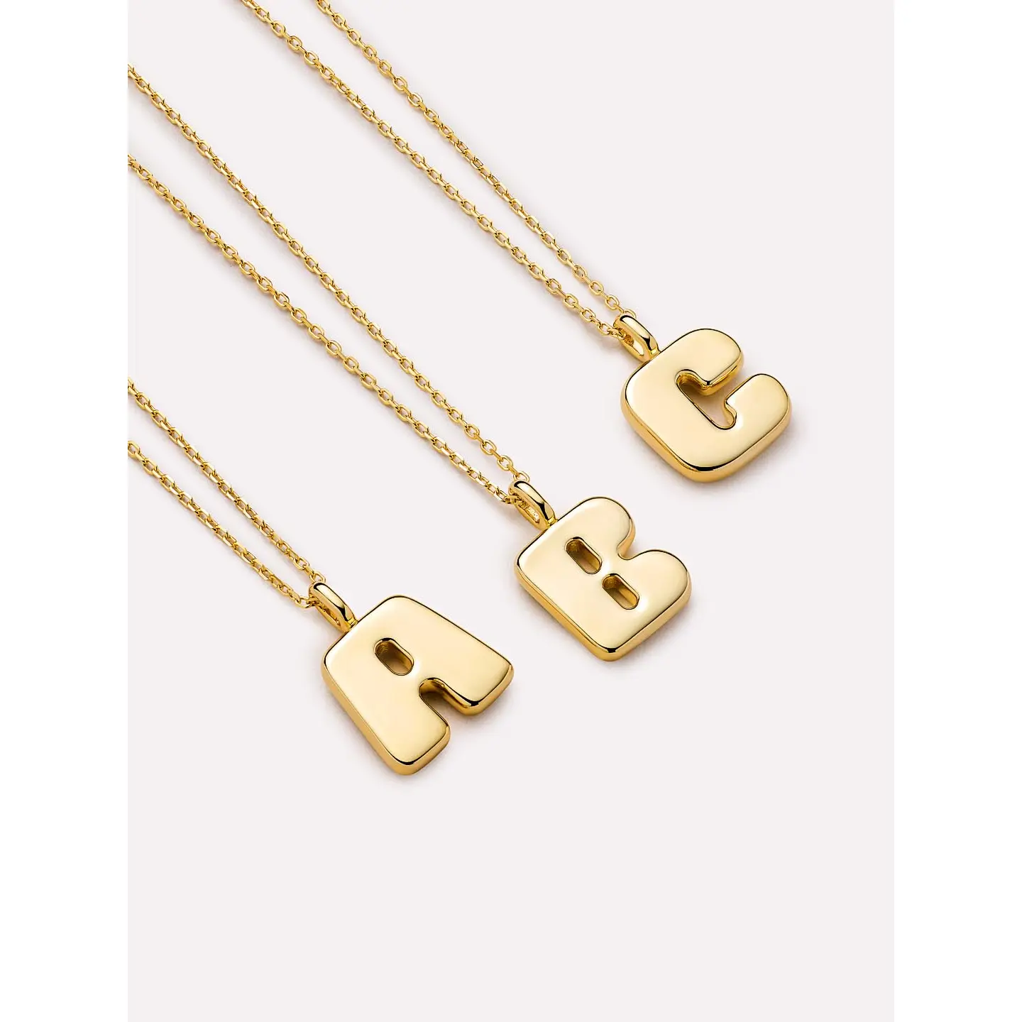 Sterling Silver - Bubble Letter Necklace