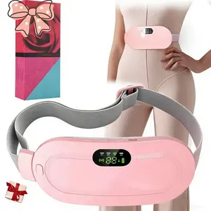 Cordless Heating Pad for Period Cramps – Portable Electric Wearable Heating Belt with Massage – USB Rechargeable Heat Wrap for Menstrual Pain Relief, Travel Use