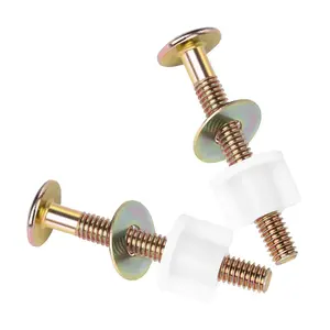 2PCS Universal Toilet Seat Screws Replacement Kit, Premium Steel Toilet Seat Bolts with Metal Washers and Plastic Nuts, Toilet Lid Screws for Fixing The Top